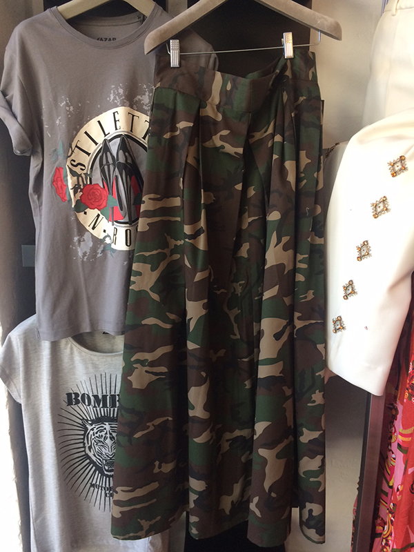 Cool in tee’s & camo skirt
